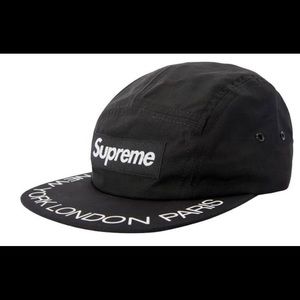 Supreme Visor Print Camp Cap Black